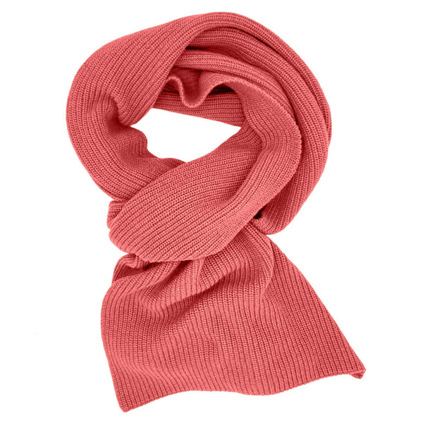 Cashmere Blend Rib Scarf - Coral Pink