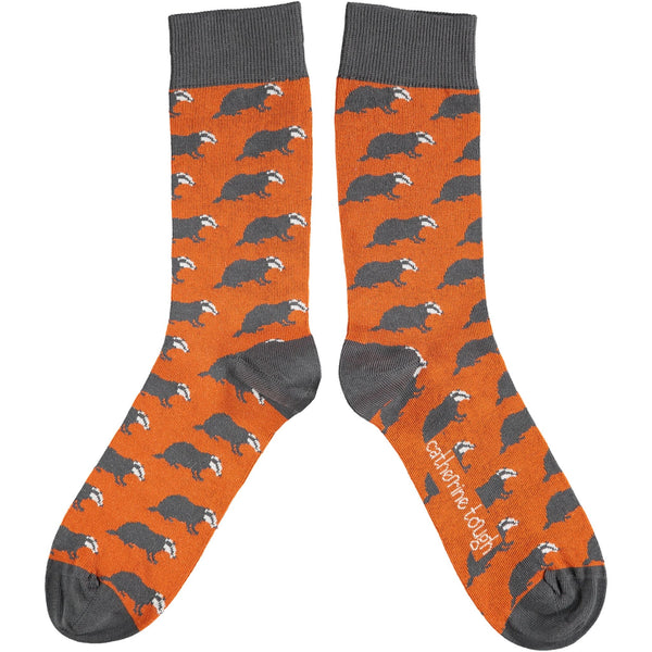 Men's Orange Badger Organic Cotton Ankle Socks