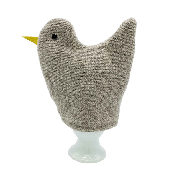 BROWN LAMBSWOOL CHICK EGG COSY  BY CATHERINE TOUGH 