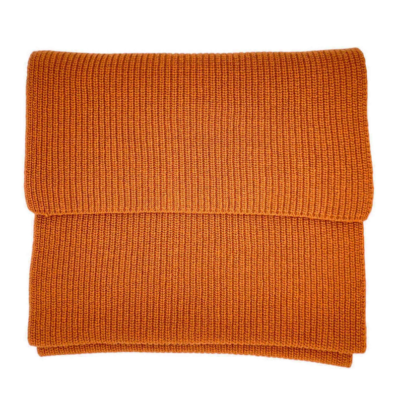 unisex cashmere blend scarf in rust orange