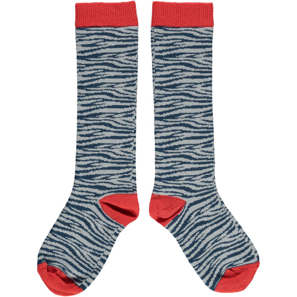 Zebra Print Kids' Cotton Knee Socks
