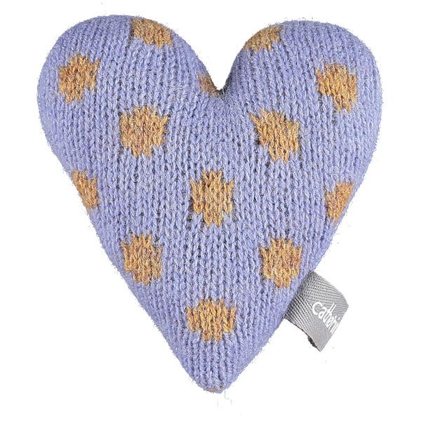 Mini Knitted Purple Polka Dot Heart With Lavender