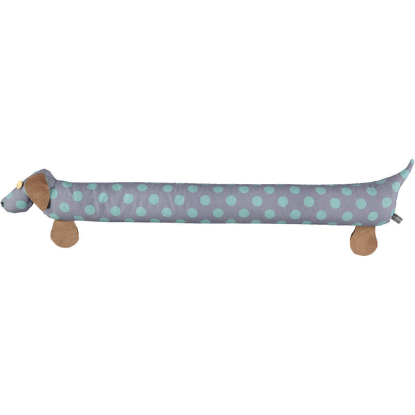Smoke & Jade Spot Print Dog Draught Excluder With Lavender
