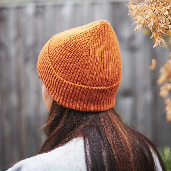 Rust Ribbed Lambswool Unisex Beanie