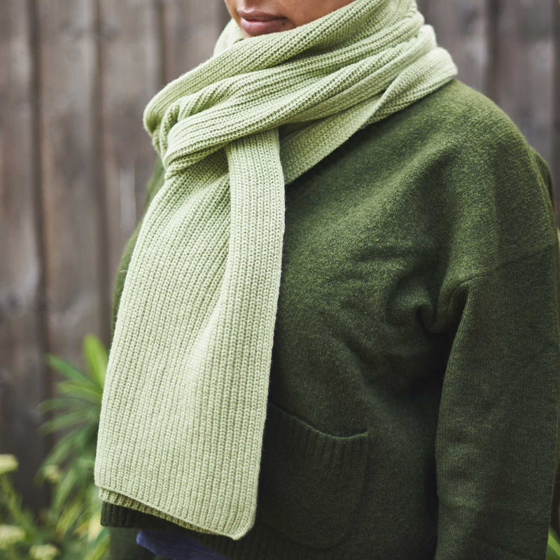 RIB SCARF - lambswool - mint