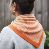 Lambswool Triangle Apricot & Oatmeal Stripe Neck Scarf