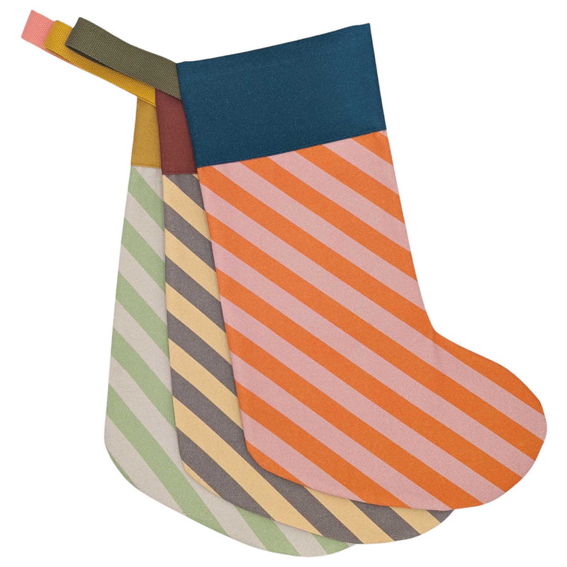 Grey Stripe Christmas Stocking (personalisation available)