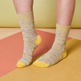 Unisex Organic Cotton Ribbed Ankle Socks - Yellow Marl