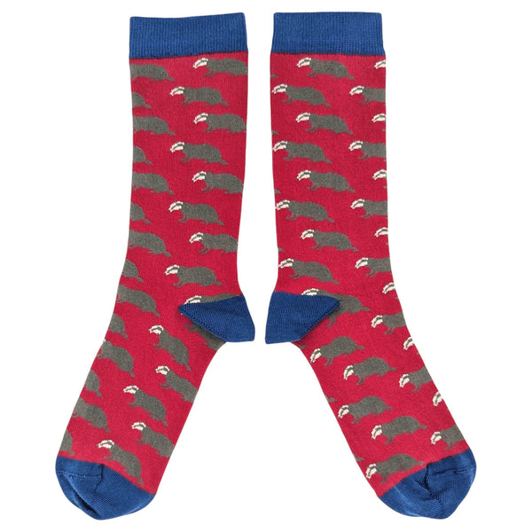 Men's Red Badgers Organic Cotton Ankle Socks