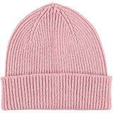 Dusky Pink Ribbed Lambswool Beanie