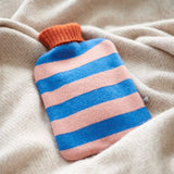 Lambswool Hot Water Bottle Cover - Blue & Pink Stripes