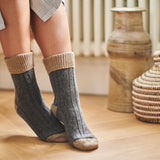Charcoal & Soft Brown Cashmere Blend Slouch Socks