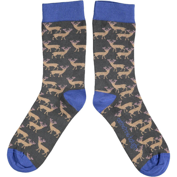 Men's Slate Stag Organic Cotton Ankle Socks