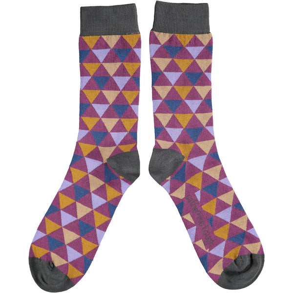 Men's Plum Triangle Organic Cotton Ankle Socks