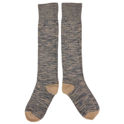 Ladies Organic Cotton Ribbed Knee Socks - Slate Grey Marl