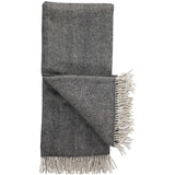 Charcoal Grey Herringbone Wool Throw