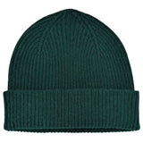 Lambswool Ribbed Beanie - Dark Green