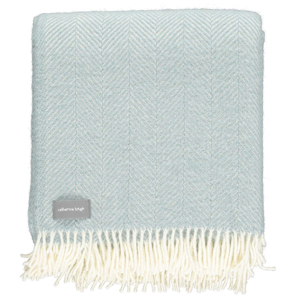 Duckegg Blue Fishbone Wool Throw.jpg