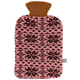 Lambswool Hot Water Bottle Cover - Plum Fair Isle