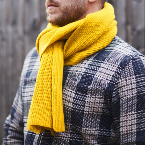 Lambswool Yellow Ribbed Scarf