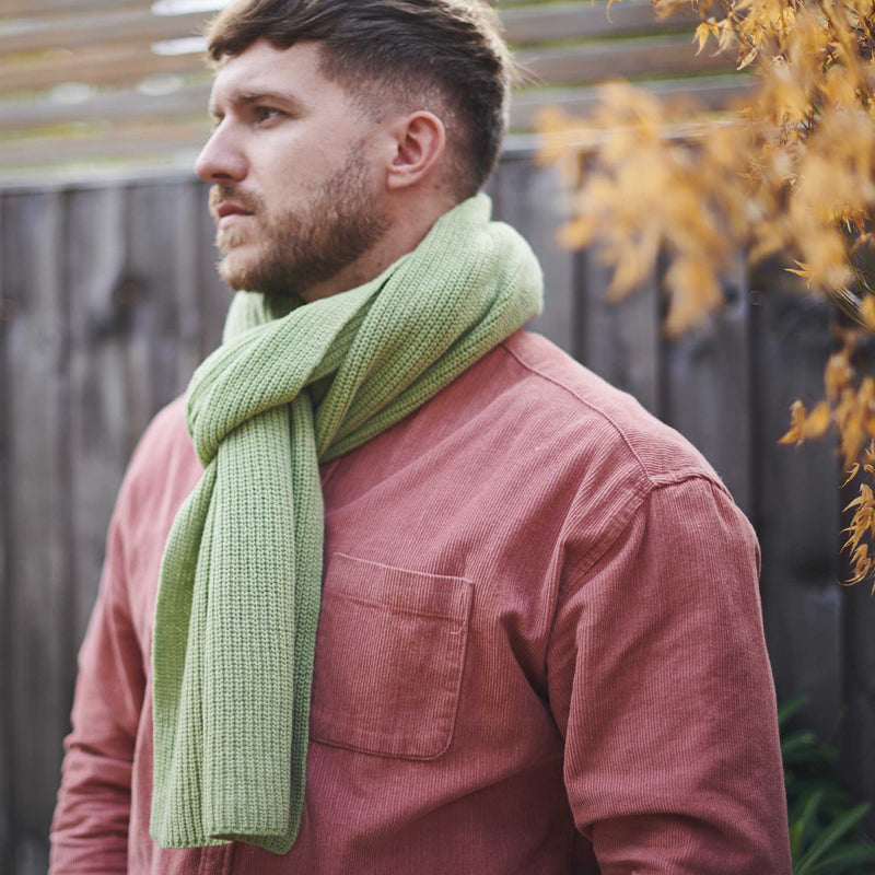 RIB SCARF - lambswool - mint