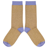 Women's Ginger & Lilac Glitter Organic Cotton Ankle Socks