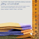 Pack of 4 Women's Organic Cotton Ankle Socks - All That Glitters