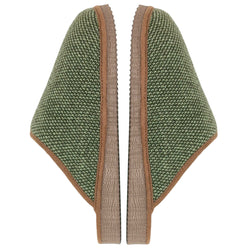 Green Check Lambswool & Sheepskin Slippers