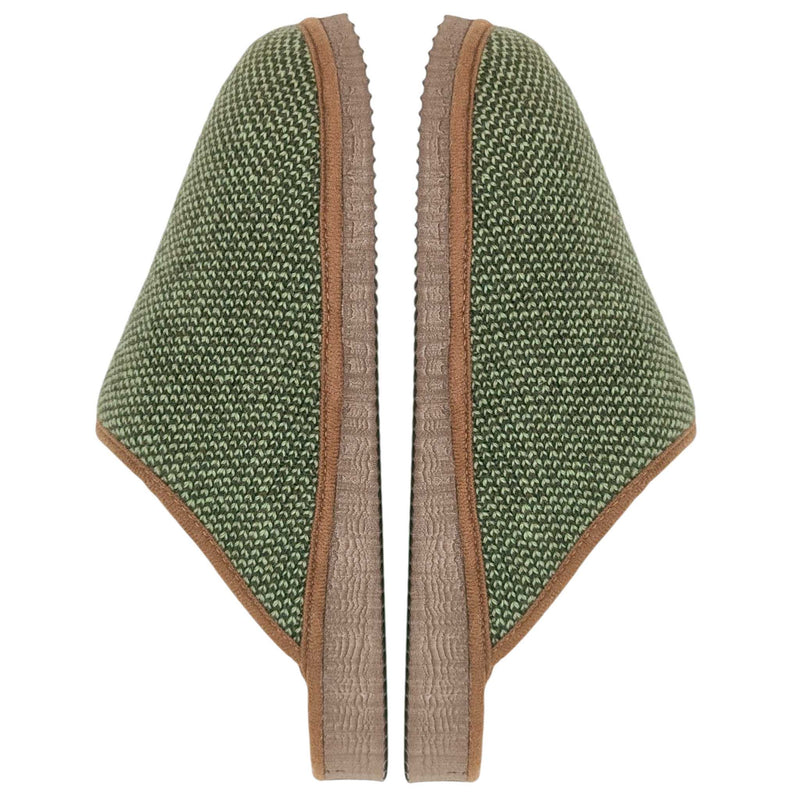 Green Check Lambswool & Sheepskin Slippers