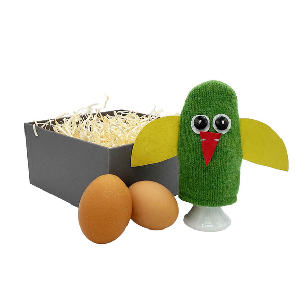 Green Parrot Egg Cosy Set