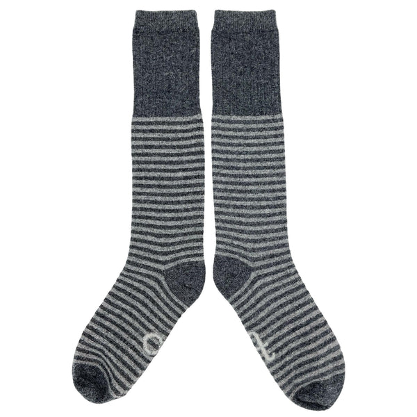 grey strpe lambswool knee socks