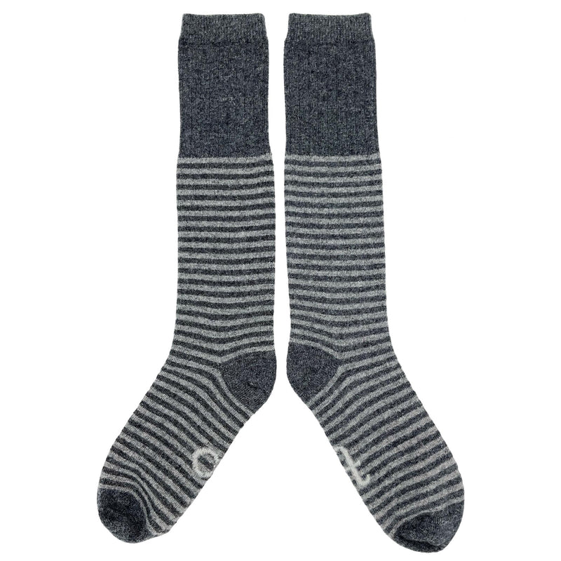 grey strpe lambswool knee socks