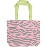 Grey & Pink Zebra Print Tote Bag