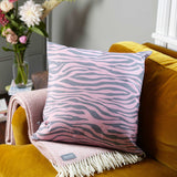 Grey & Pink Zebra Print Cushion