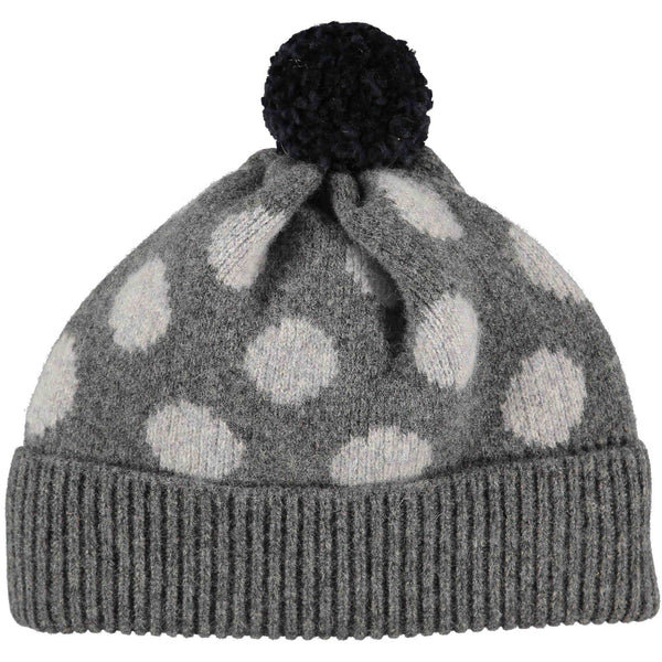 HAT - spot - grey - grey pompom