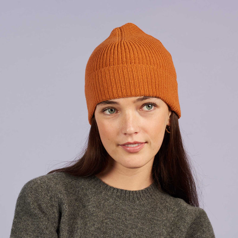 Rust Orange Cashmere Blend Beanie