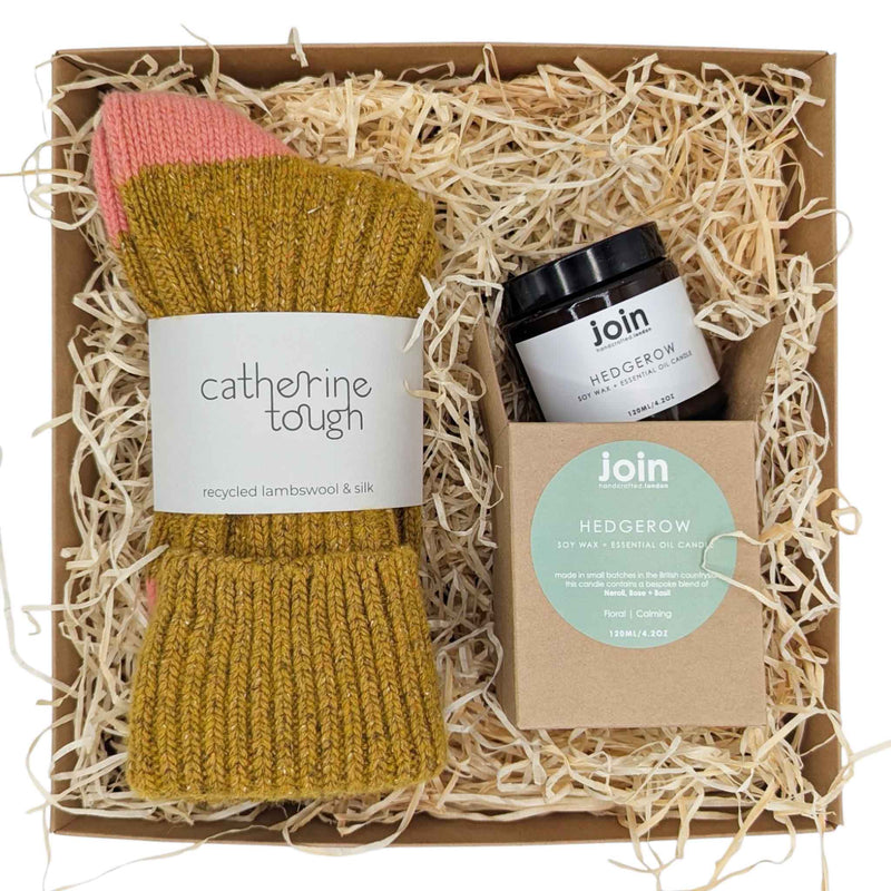 Hedgerow Gift Box mustard & coral