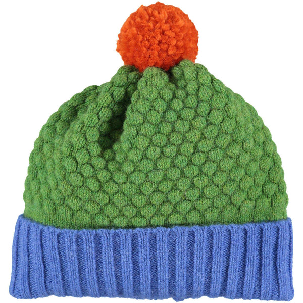 KIDS HAT - honeycomb - green bright blue