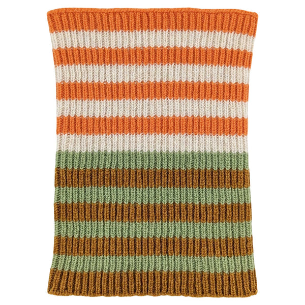 Orange, Mustard & Mint Stripe Lambswool  Mini Snood