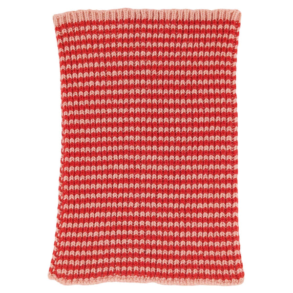 Scarlet & Pink Stripe Lambswool Mini Snood