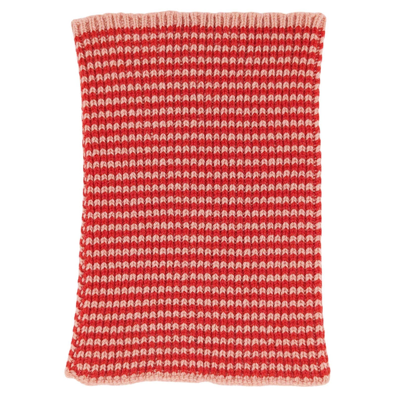 Scarlet & Pink Stripe Lambswool Mini Snood