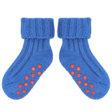 Kids Non-Slip Cashmere Blend Socks - Blue & Red