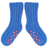 Kids Non-Slip Cashmere Blend Socks - Blue & Red