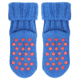 Kids Non-Slip Cashmere Blend Socks - Blue & Red