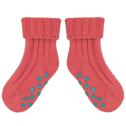 Kids Non-Slip Cashmere Blend Socks - Pink & Jade