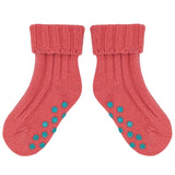 Kids Non-Slip Cashmere Blend Socks - Pink & Jade