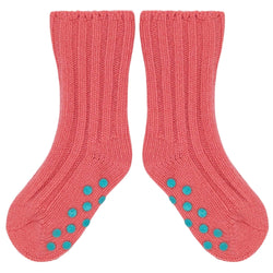 Kids Non-Slip Cashmere Blend Socks - Pink & Jade