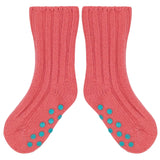 Kids Non-Slip Cashmere Blend Socks - Pink & Jade