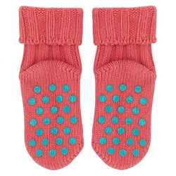 Kids Non-Slip Cashmere Blend Socks - Pink & Jade