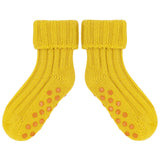 Kids Non-Slip Cashmere Blend Socks - Yellow & Orange